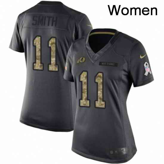 Womens Nike Washington Redskins 11 Alex Smith Limited Black 2016 Salute to Service NFL Jersey
